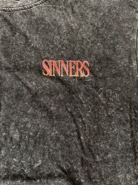 Sinners Graphic Short Sleeve Tee - Black with Red Logo